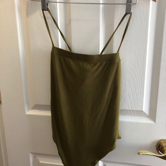 GARAGE green bandeau back lace up bodysuit - Picture 2 of 3